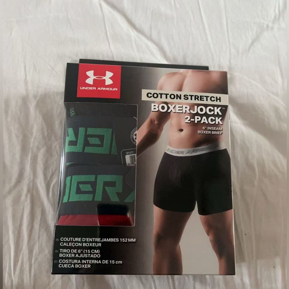 Men 2-Pack Under Armour UA Charged Cotton‎ Boxerjock  Underwear M